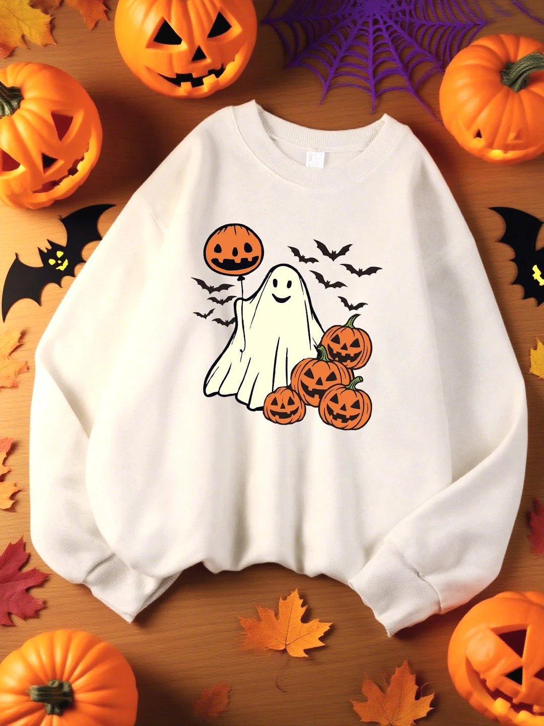Ghost Pumpkin Sweatshirt - White