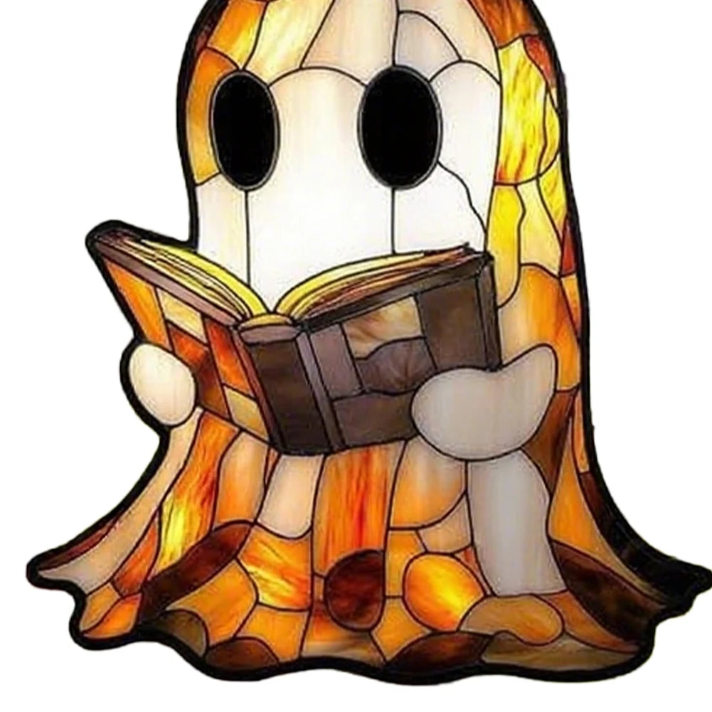 Ghost Reading Book Suncatcher