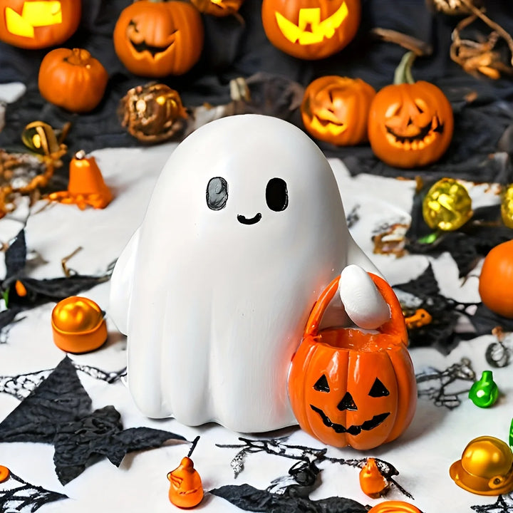 Ghost Trick or Treat Statue