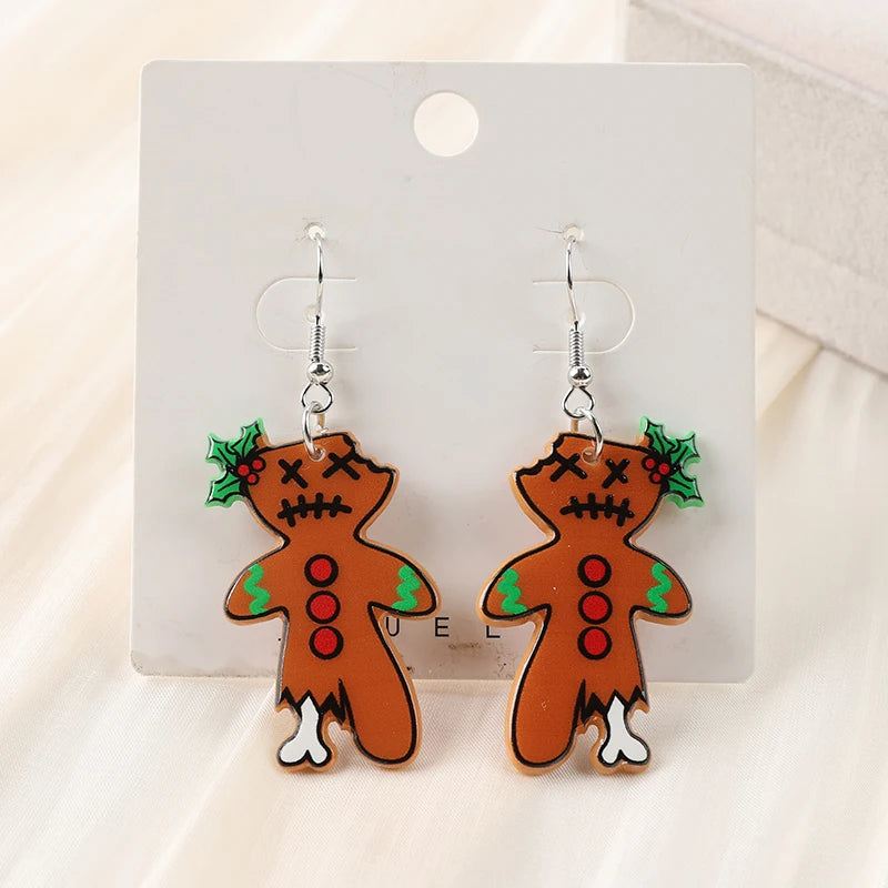 Gingerbread Man Merry Creepmas Earrings