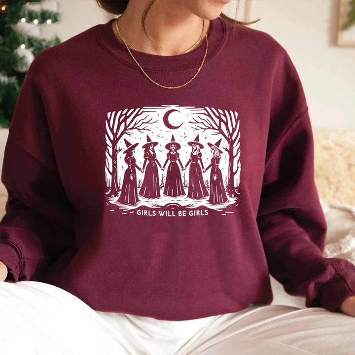 Girls Will Be Girls Sweatshirt - Burgundy