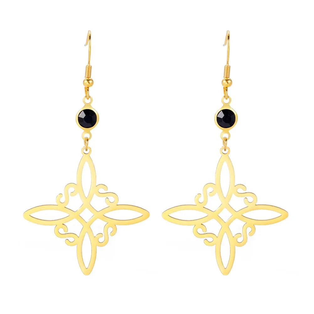 Gold Celtic Knot Silver Earrings