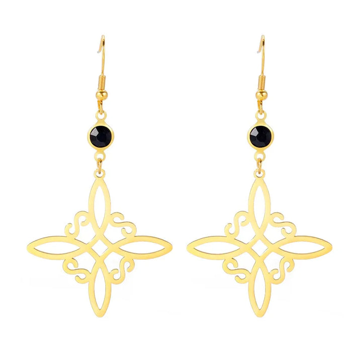 Gold Celtic Knot Silver Earrings