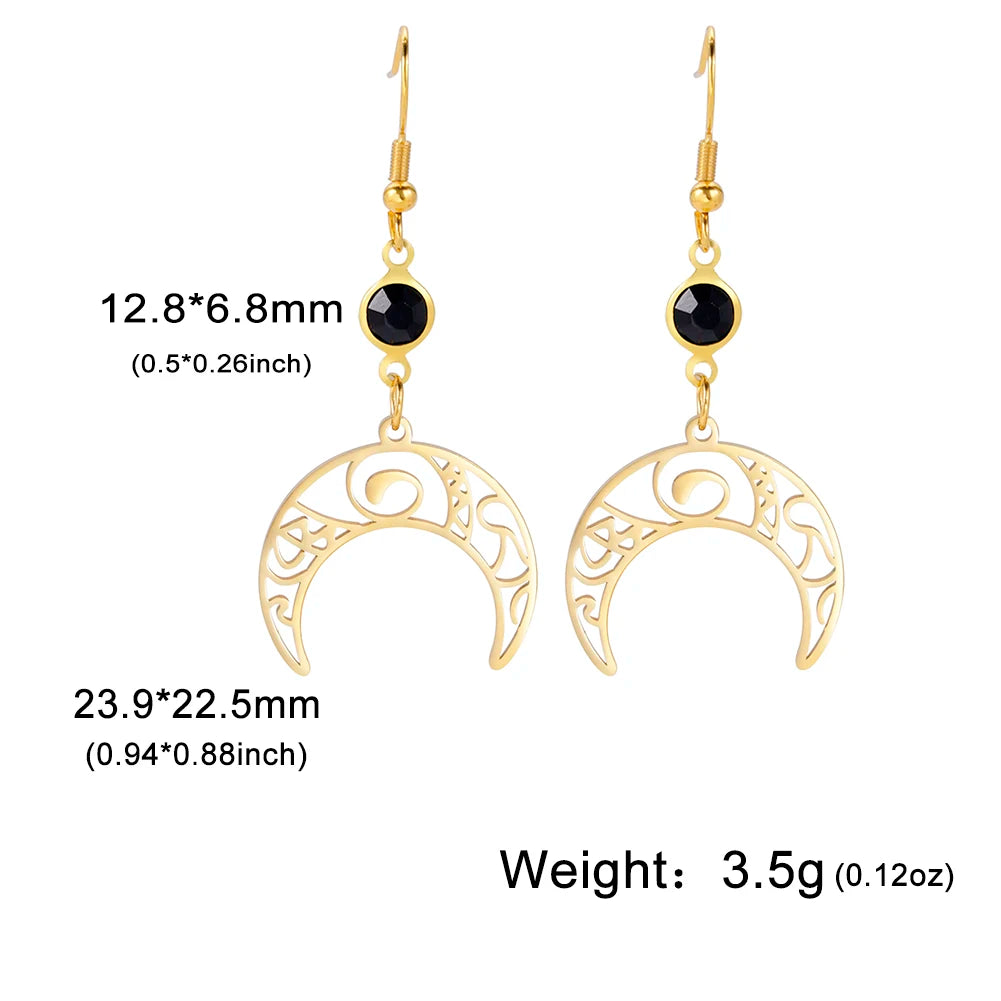 Gold Crescent Moon Earrings