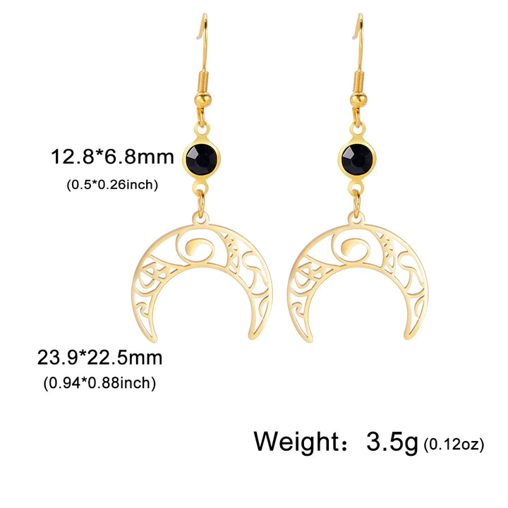 Gold Crescent Moon Earrings