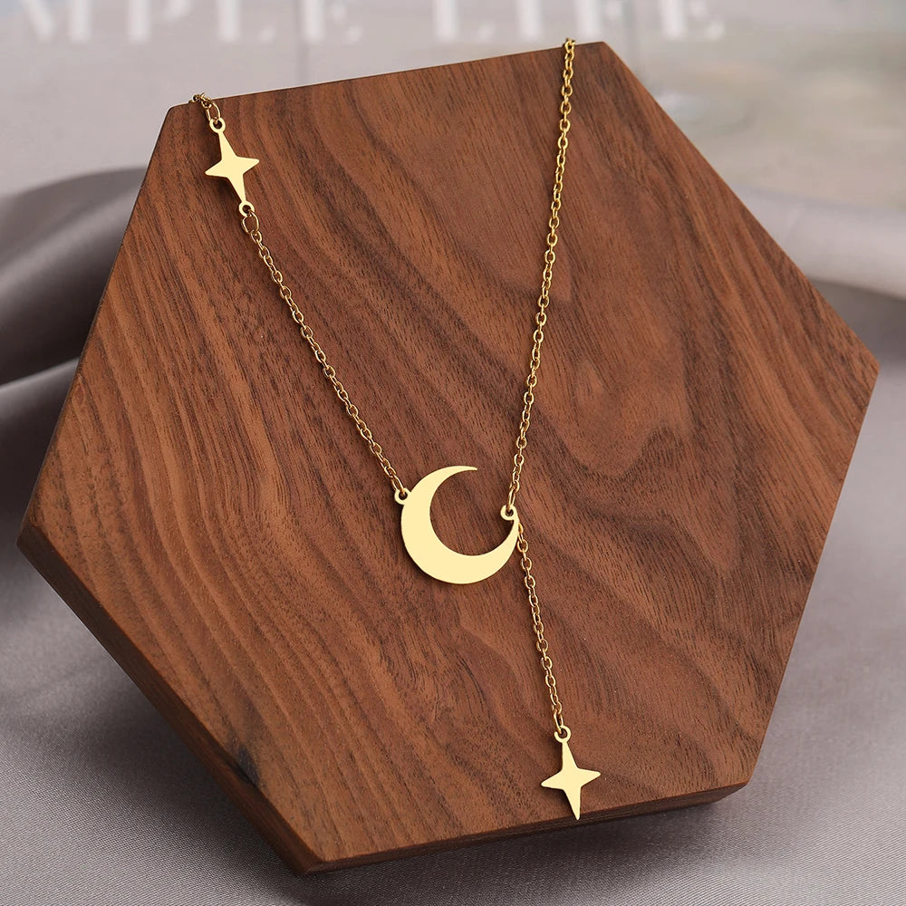 Gold Moon Star Necklaces