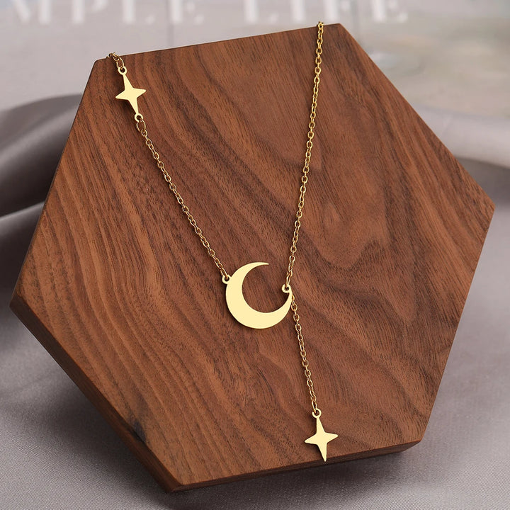 Gold Moon Star Necklaces