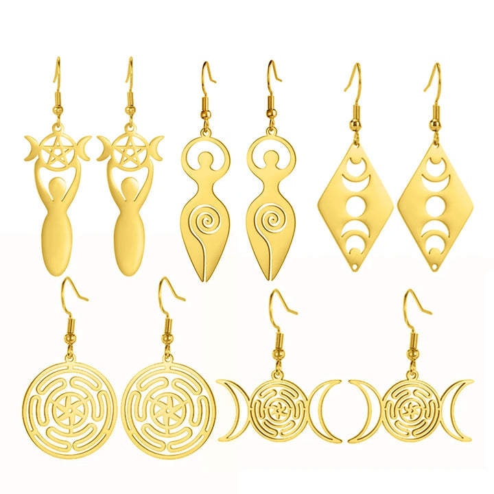 Gold Pagan Earrings