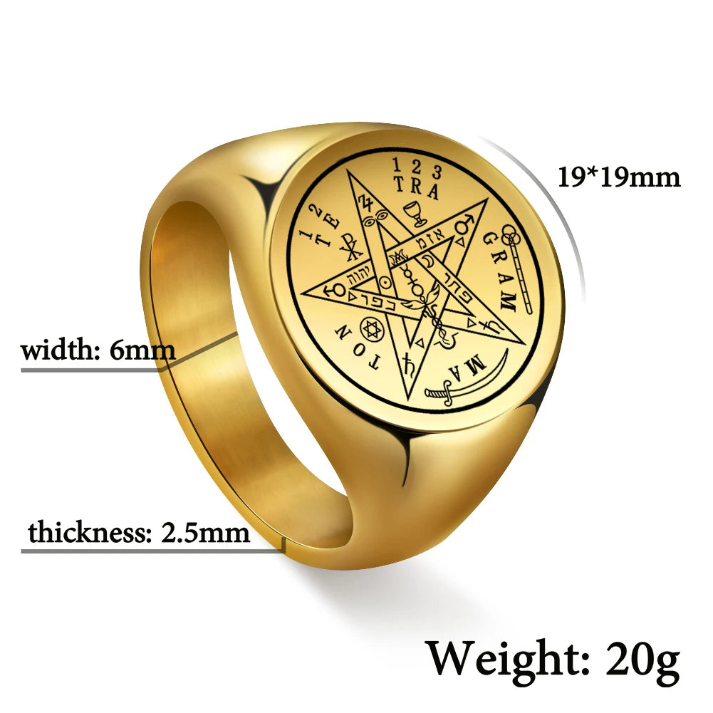 Gold Pentacle Ring