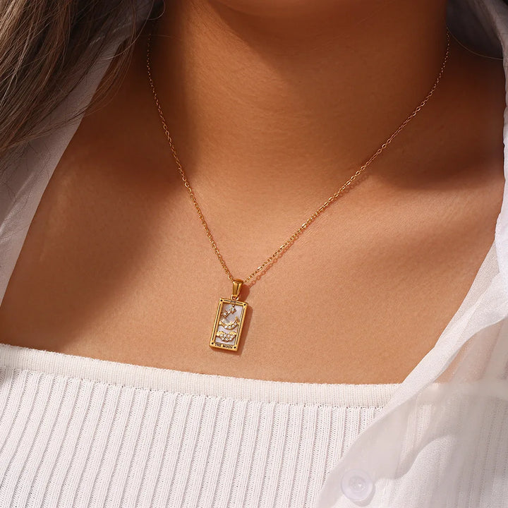 Gold Tarot Card Necklace