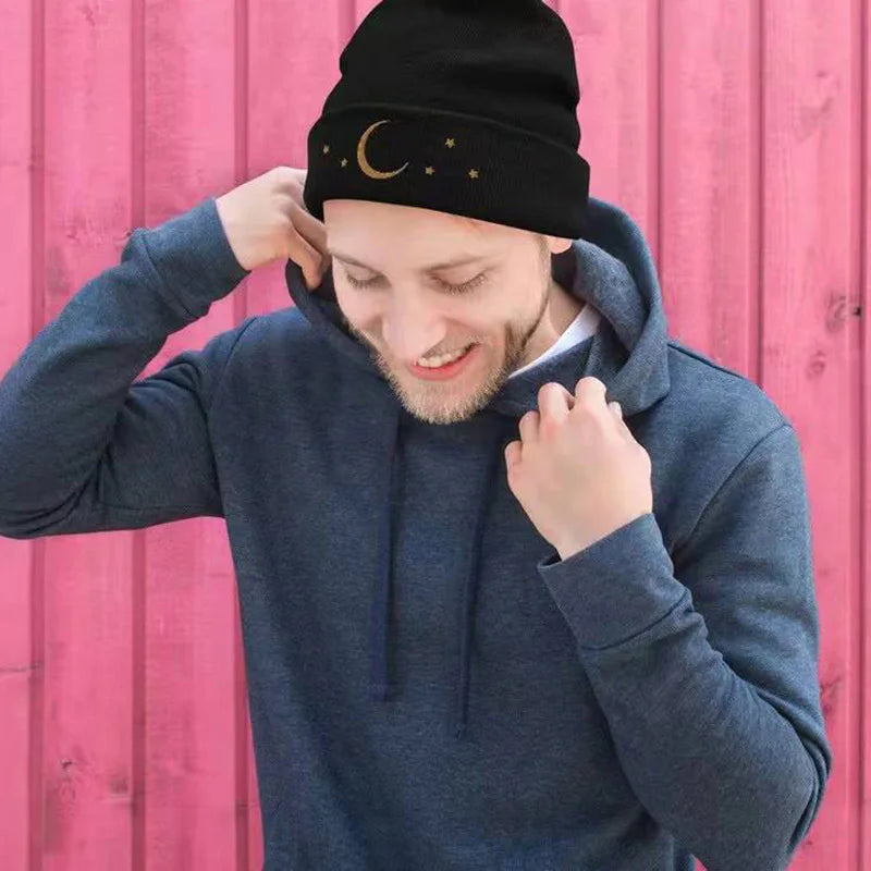 Golden Moon & Stars Beanie For Men