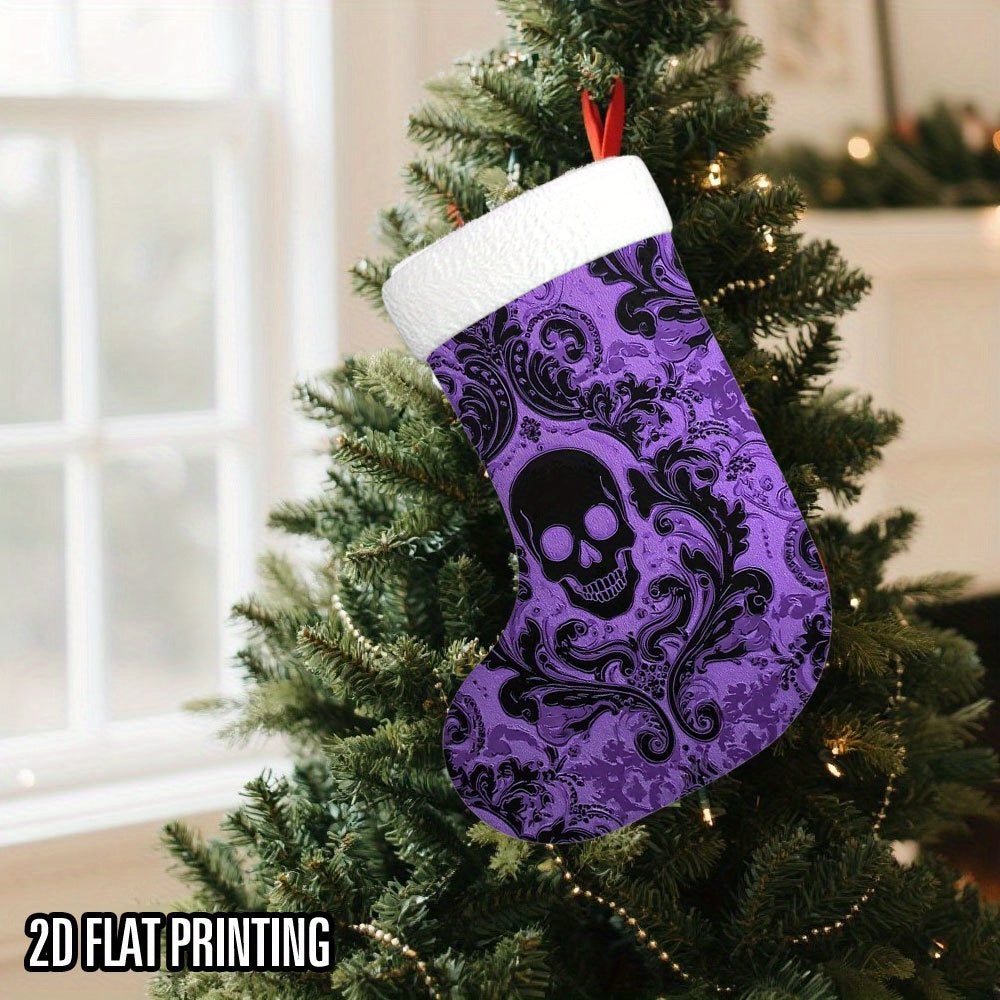 Goth Purple Skull Christmas Stockings