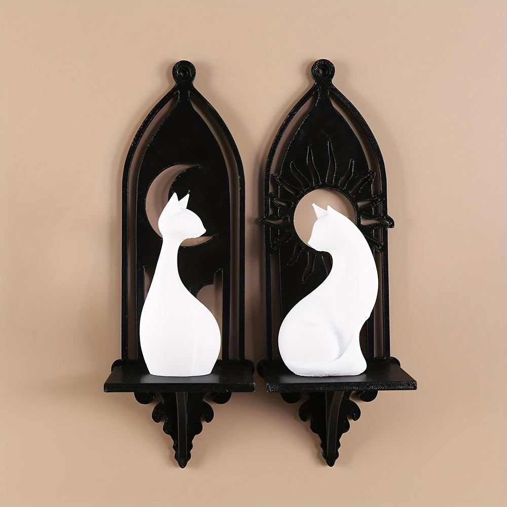 Goth Sun & Moon Wall Black Shelves