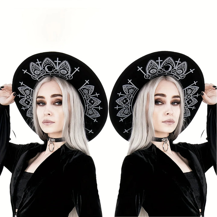 Gothic Fedora Wide Brim Hat