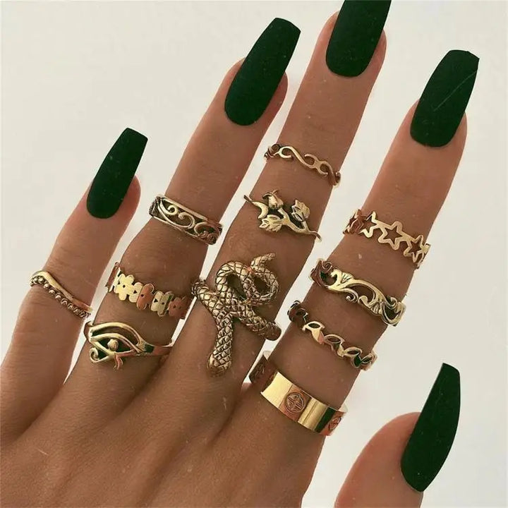 Gothic Gold Boho Ring Sets
