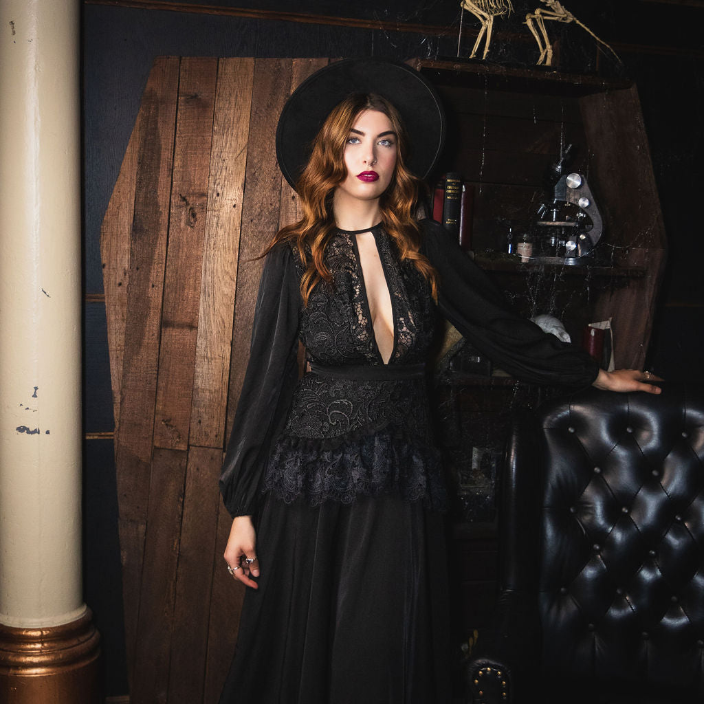 Gothic Lace Long Sleeve Dress