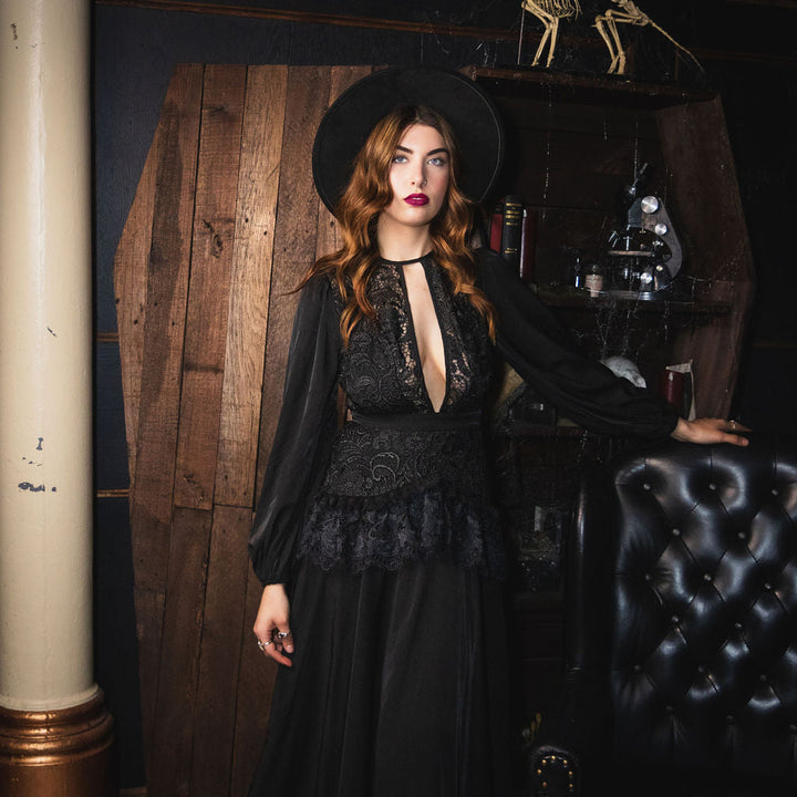 Gothic Lace Long Sleeve Dress