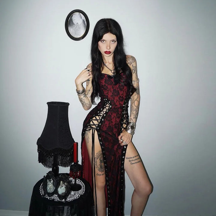 Gothic Rose High Split Dress
