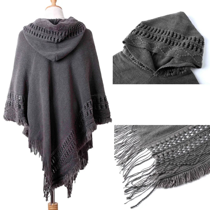 Gray Fringe Bohemian Shawl