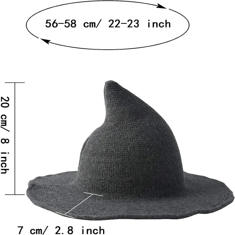 Gray Wool Witch Hats