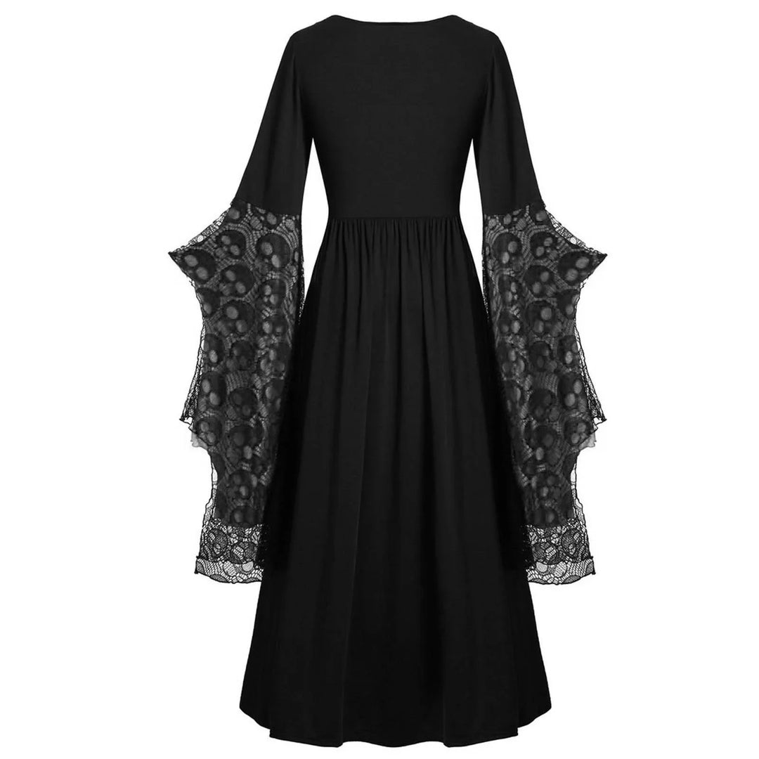 Gray and Black Witch Halloween Dress Costume - Back