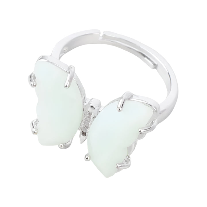 Green Aventurine Butterfly Silver Ring