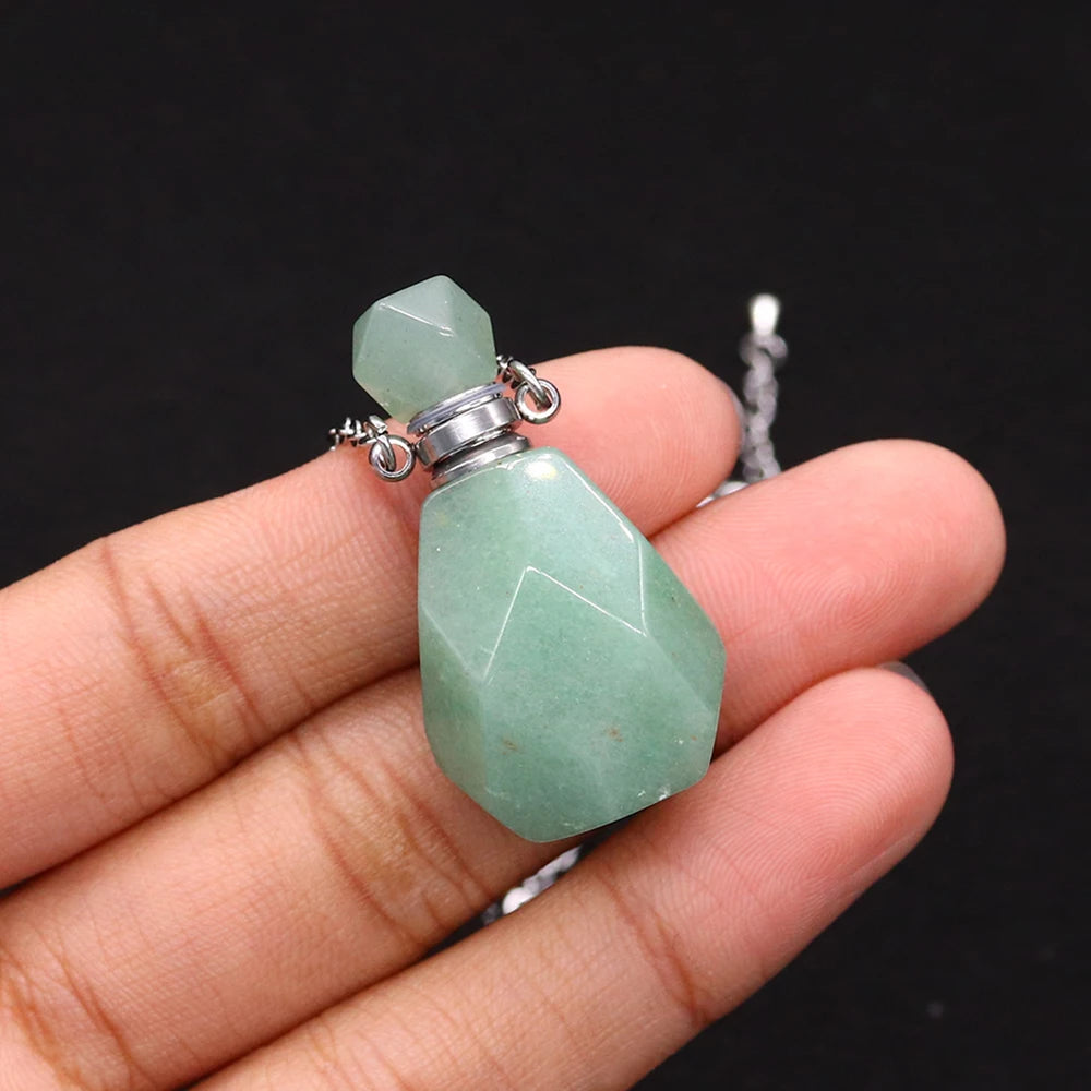 Green Aventurine Crystal Bottle Necklaces