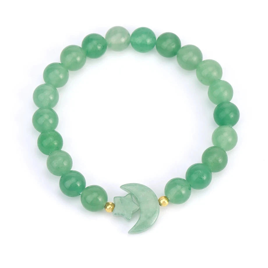 Green Aventurine Moon Bead Bracelet