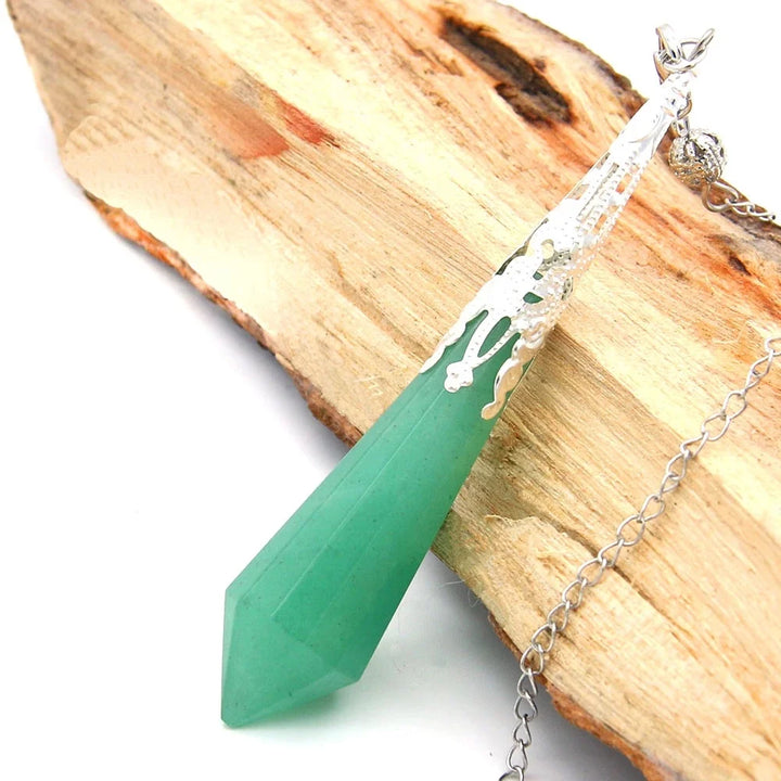Green Aventurine Silver Pendulum