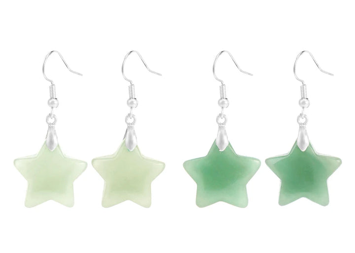 Green Aventurine Star Earrings