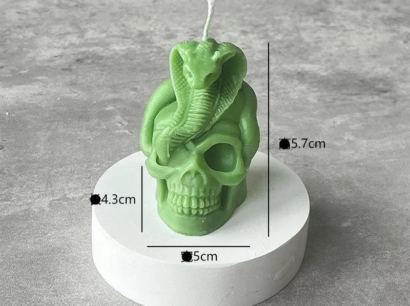 Green Cobra Skull Candle