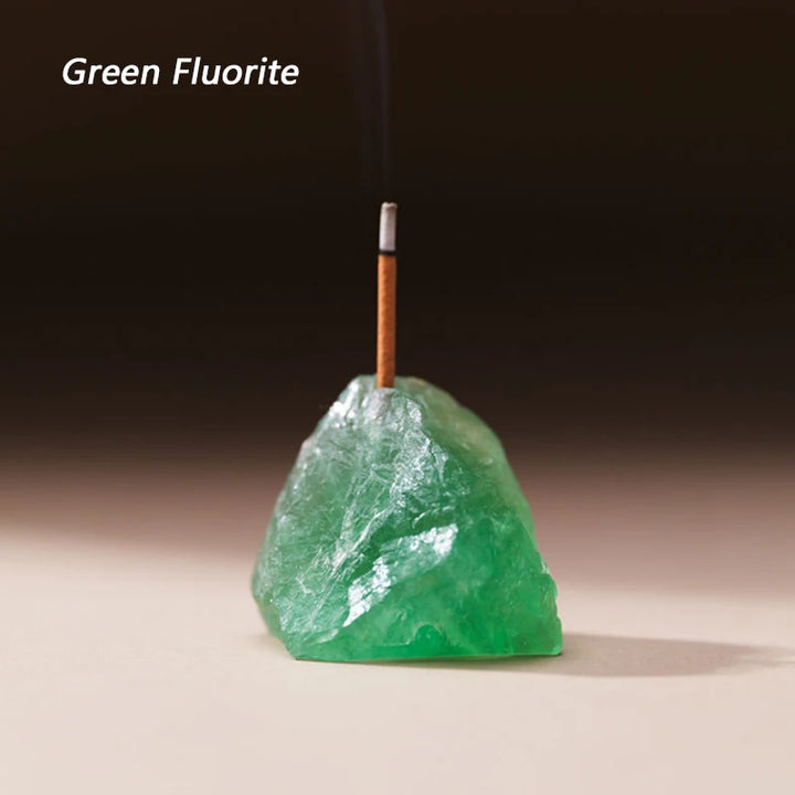 Green Fluorite Crystal Incense Holders
