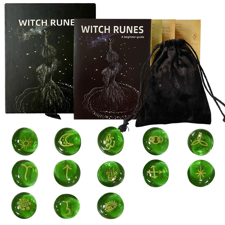 Green Glass Witch Rune Kit