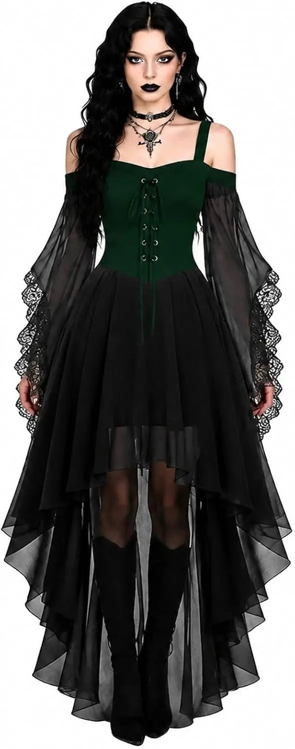 Green Lace Witch Costume Dress