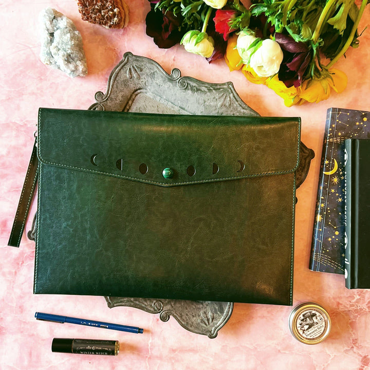 Green Moon Phase Clutch Purse