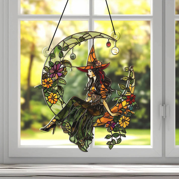 Green Witch Moon Suncatcher