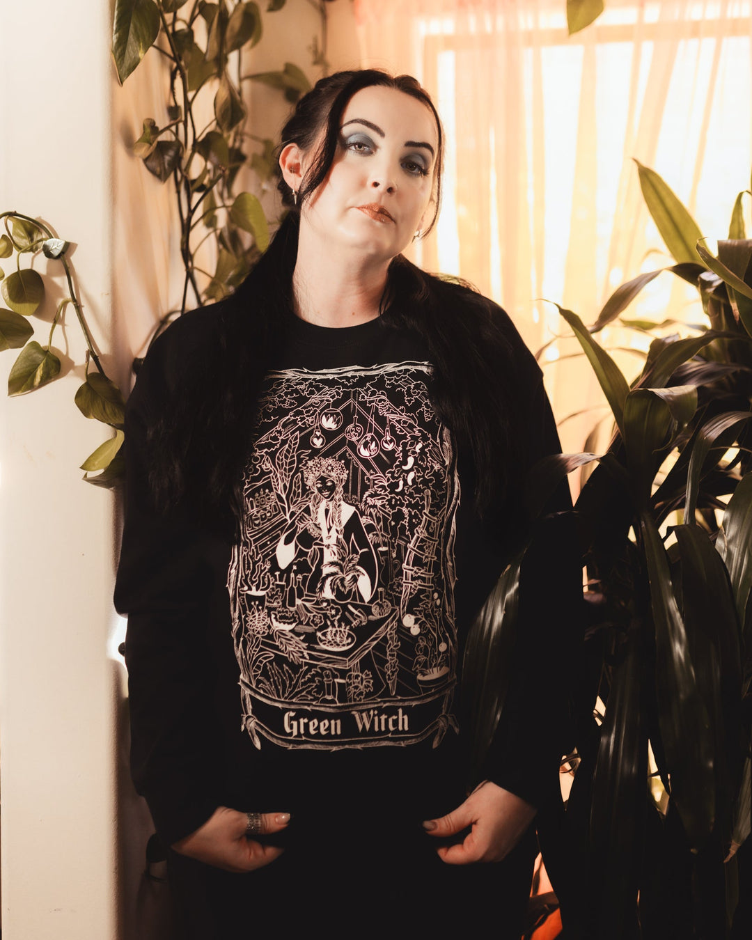 Green Witch Tarot Card Sweatshirt