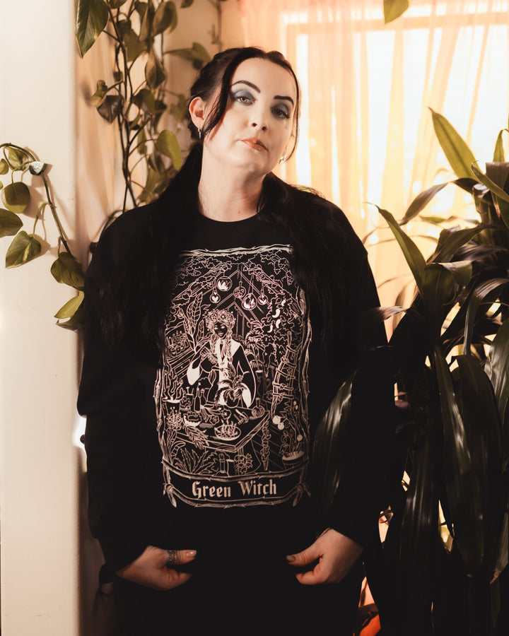 Green Witch Tarot Card Sweatshirt