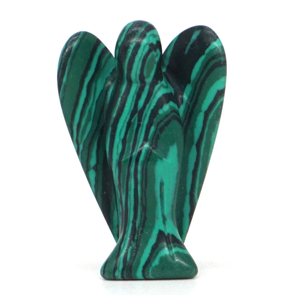 Malachite Crystal Angel Figurines | Green Witch Creations