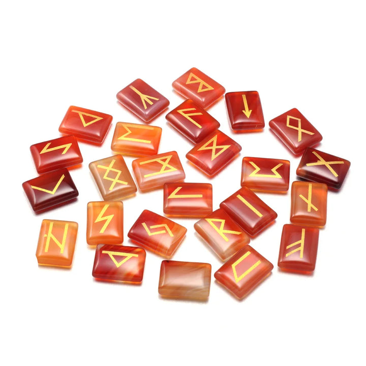 Carnelian Natural Stone Viking Rectangle Runes For Sale Online | Green Witch Creations