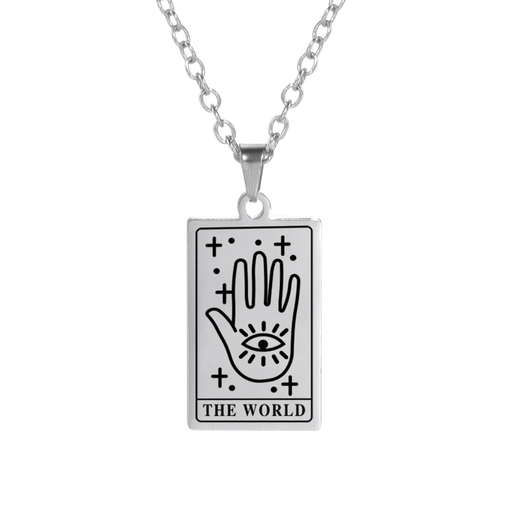 The World Tarot Card Necklaces | Green Witch Creations