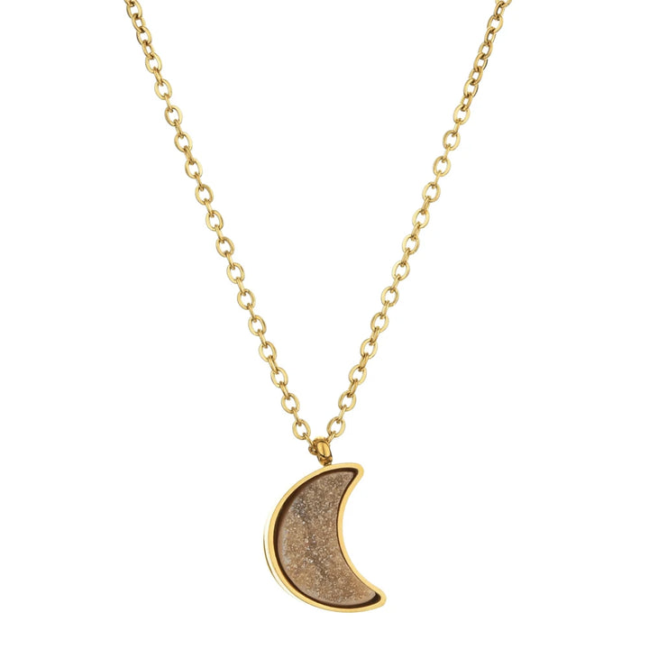 Moon Druzy Gold Necklaces | Green Witch Creations