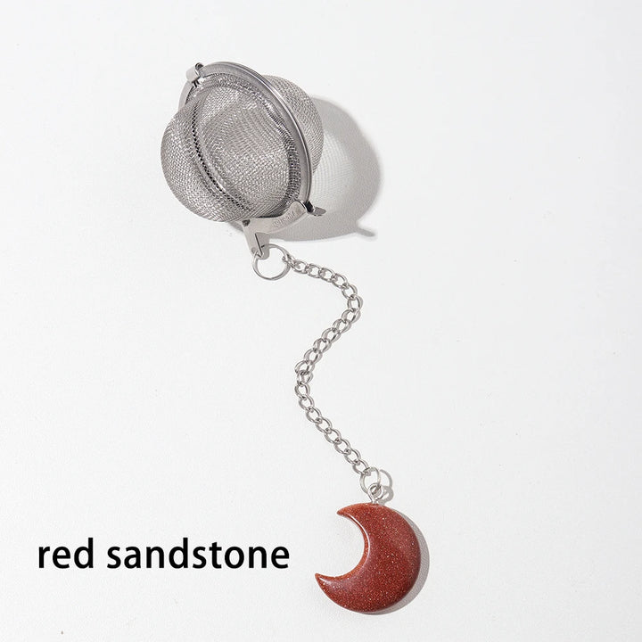 Red Sandstone Crystal Moon Tea Balls | Green Witch Creations