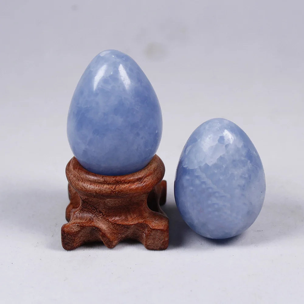 Blue Celestite Crystal Egg with Base | Green Witch Creations