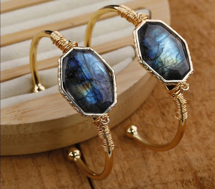 Labradorite Wire Wrapped Bracelet For Sale | Green Witch Creations