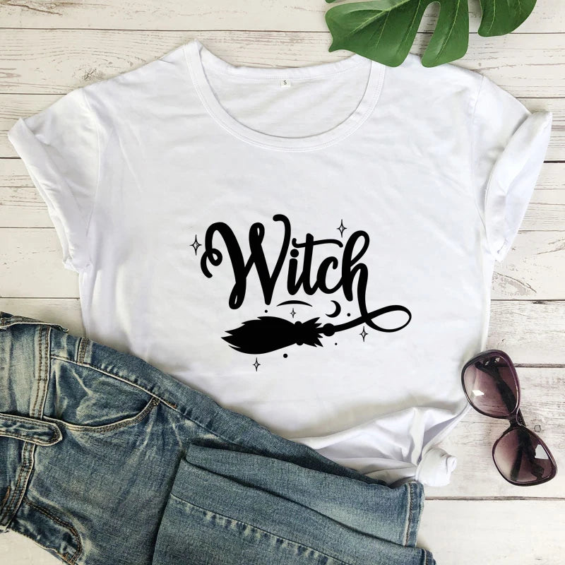 Witch Broom T-Shirt For Sale Online | Green Witch Creations