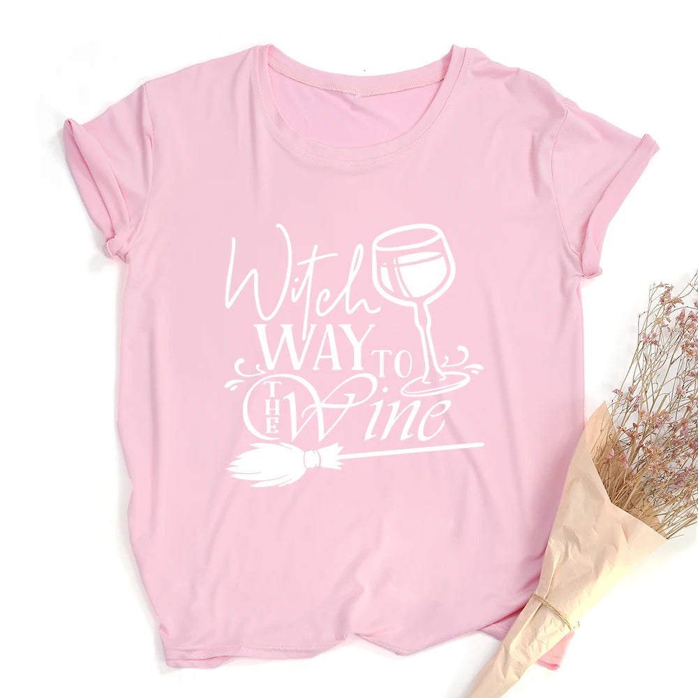Witch Way To Wine T Shirt