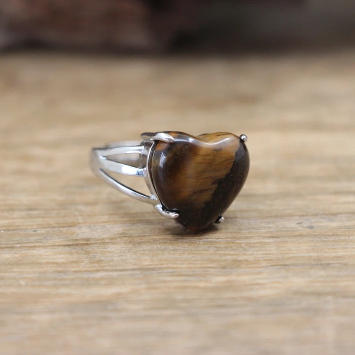 Assorted Stone Heart Rings For Sale Online | Green Witch Creations