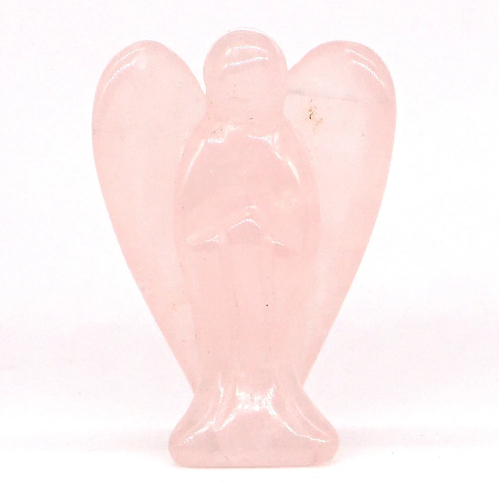 Rose Quartz Crystal Angel Figurines | Green Witch Creations