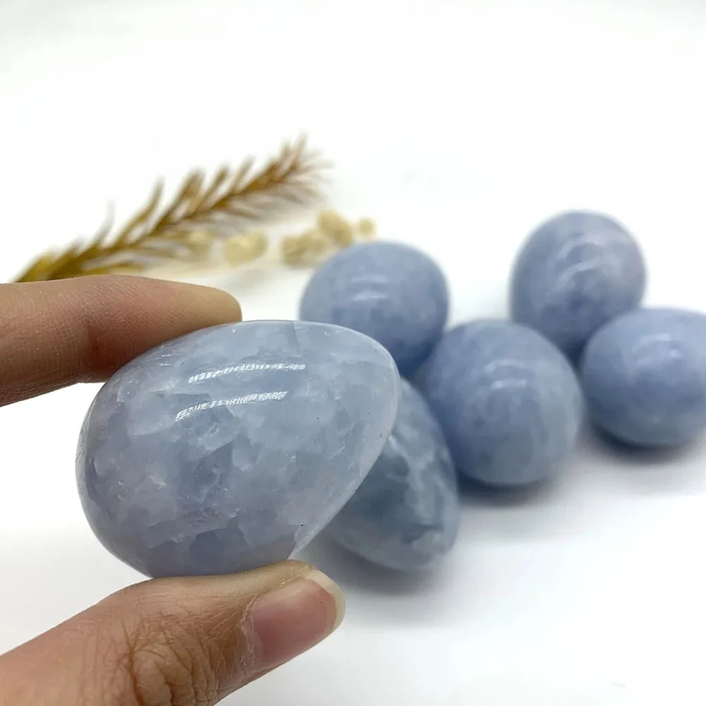 Blue Celestite Crystal Egg with Base | Green Witch Creations